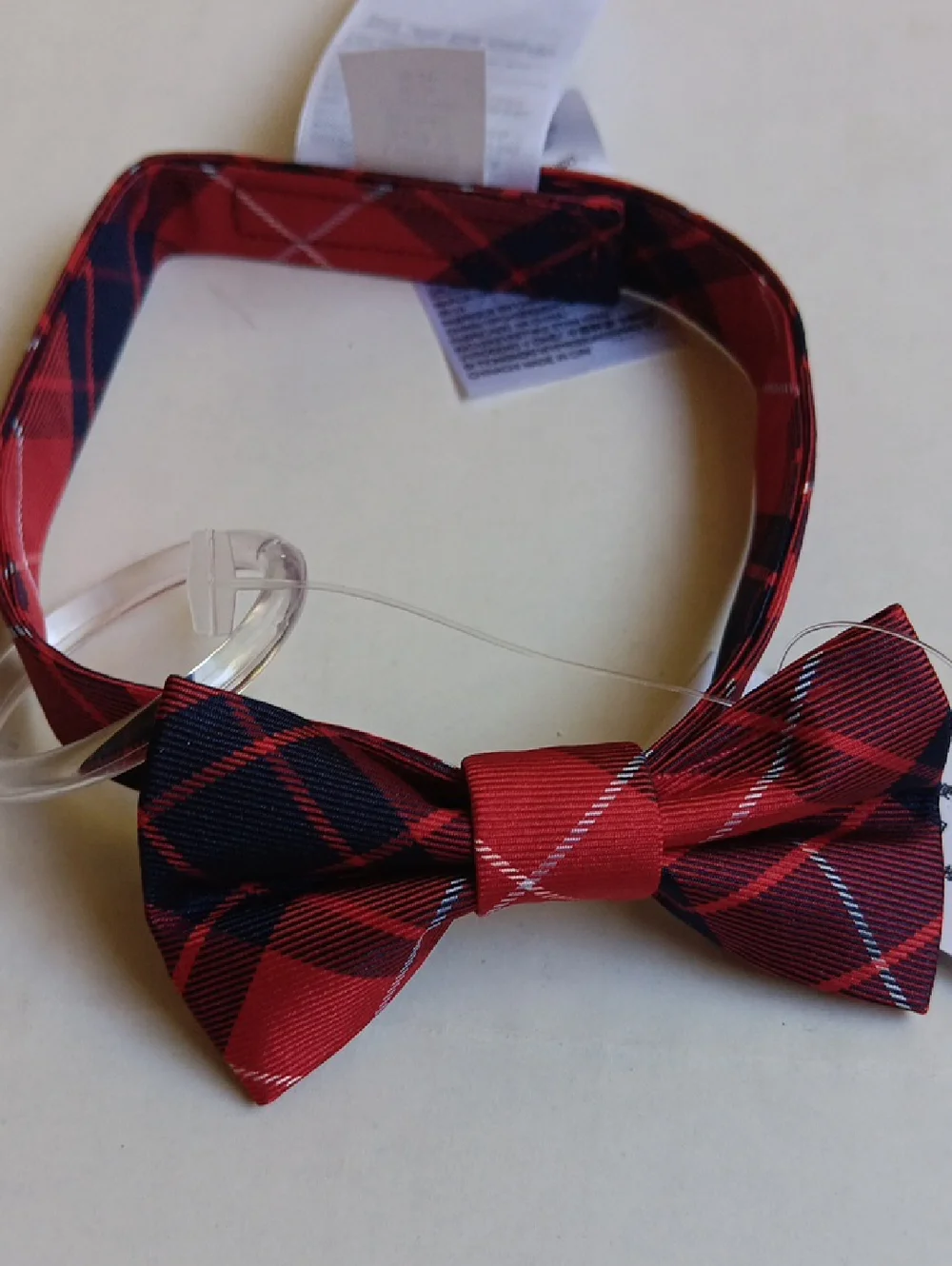 GAP BABY RED NAVY PLAID BOW TIE